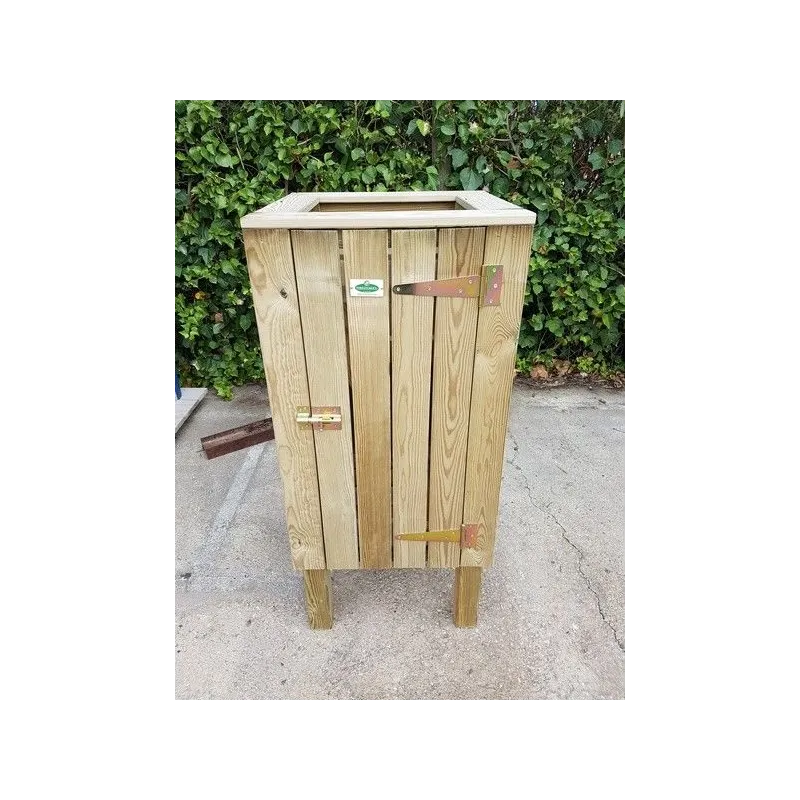 PAPELERA CUADRADA ABIERTA 90 L. 60 X 60 X 140 CM