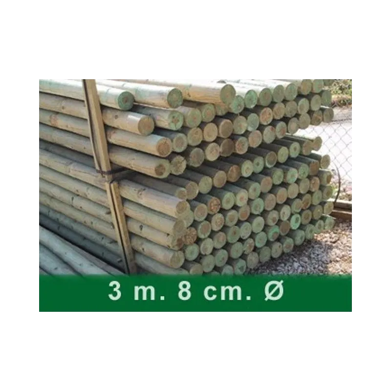 POSTES PINO 3 MTS Ø 8 CM - PALET 143 UNIDADES