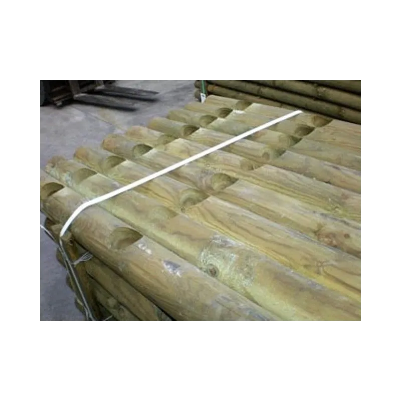 Postes de madera torneados : Poste pino Nacional tratado y torneado,  Ø12x150cm, con 2 agujeros de Ø8cm