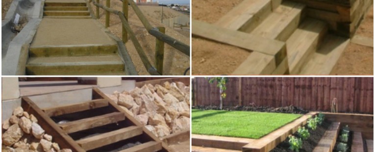 Traviesas de Madera para Jardín, Terraza o Construcción