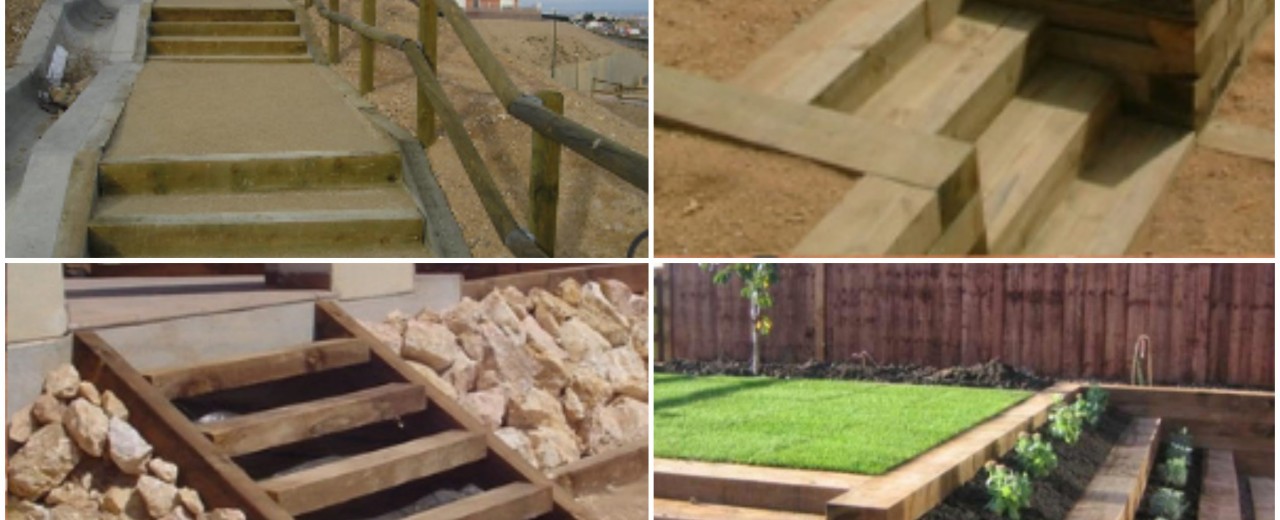 Traviesas de Madera para Jardín, Terraza o Construcción